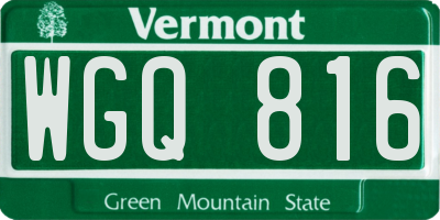 VT license plate WGQ816