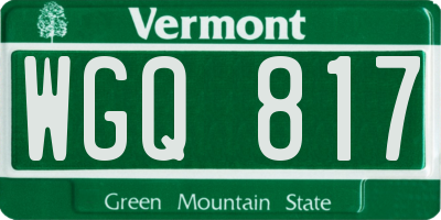 VT license plate WGQ817