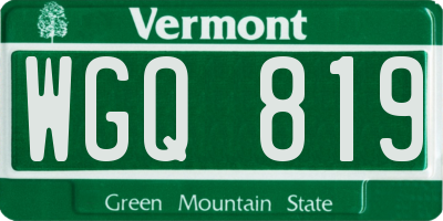 VT license plate WGQ819