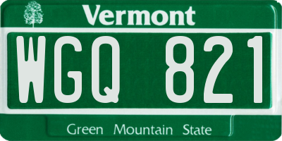 VT license plate WGQ821