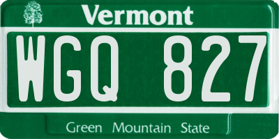 VT license plate WGQ827