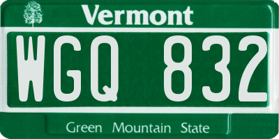 VT license plate WGQ832