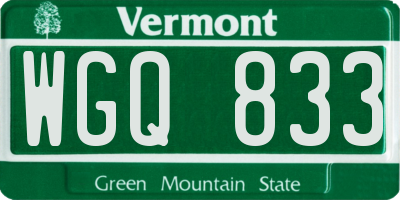 VT license plate WGQ833
