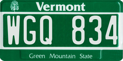VT license plate WGQ834