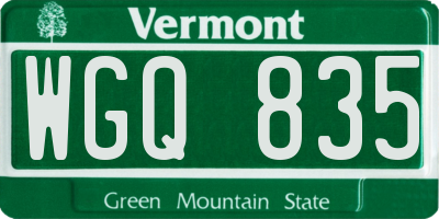 VT license plate WGQ835