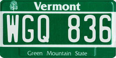 VT license plate WGQ836
