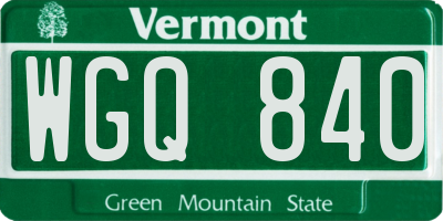 VT license plate WGQ840