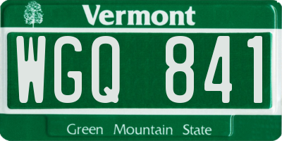 VT license plate WGQ841