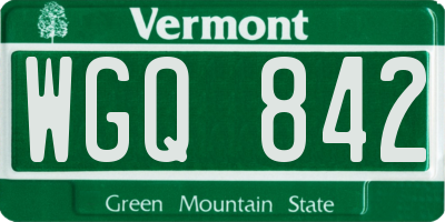 VT license plate WGQ842