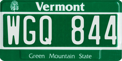 VT license plate WGQ844