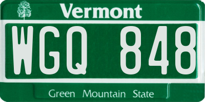 VT license plate WGQ848