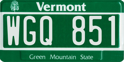 VT license plate WGQ851
