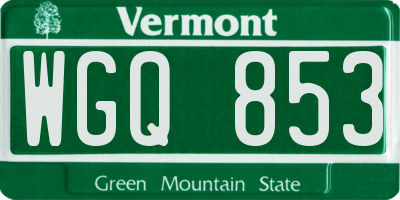 VT license plate WGQ853