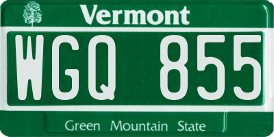 VT license plate WGQ855