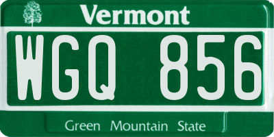 VT license plate WGQ856