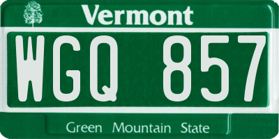 VT license plate WGQ857