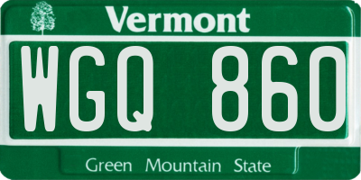 VT license plate WGQ860