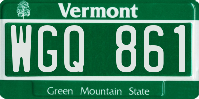 VT license plate WGQ861