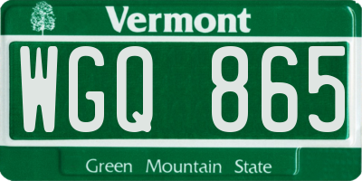 VT license plate WGQ865