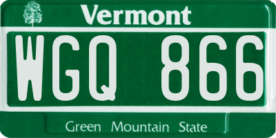 VT license plate WGQ866
