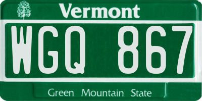 VT license plate WGQ867