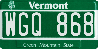 VT license plate WGQ868