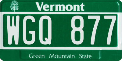 VT license plate WGQ877