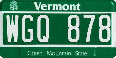 VT license plate WGQ878