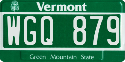 VT license plate WGQ879