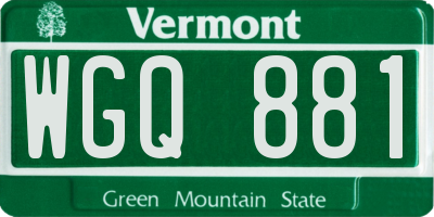 VT license plate WGQ881