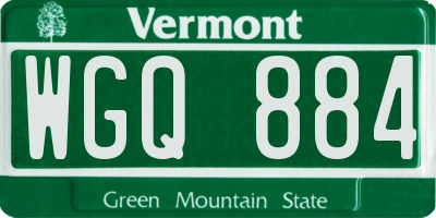 VT license plate WGQ884