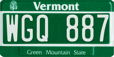 VT license plate WGQ887