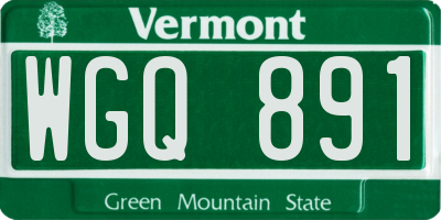 VT license plate WGQ891