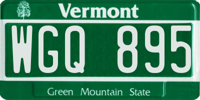 VT license plate WGQ895