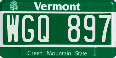 VT license plate WGQ897