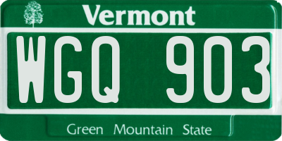 VT license plate WGQ903