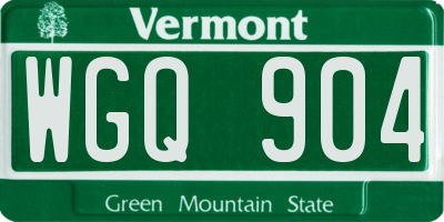 VT license plate WGQ904