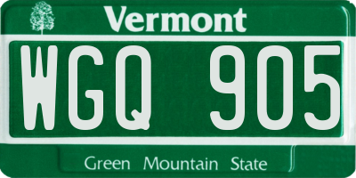 VT license plate WGQ905