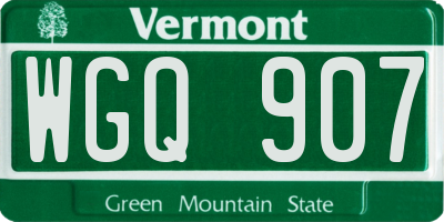 VT license plate WGQ907
