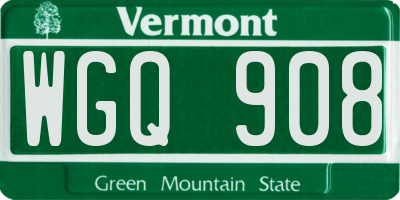 VT license plate WGQ908