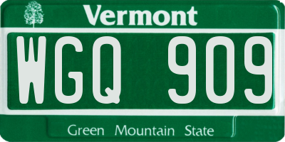 VT license plate WGQ909