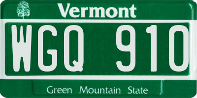 VT license plate WGQ910