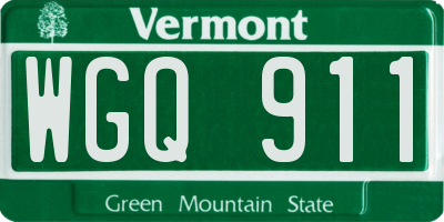 VT license plate WGQ911