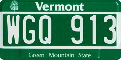 VT license plate WGQ913