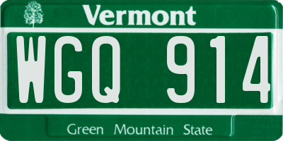 VT license plate WGQ914