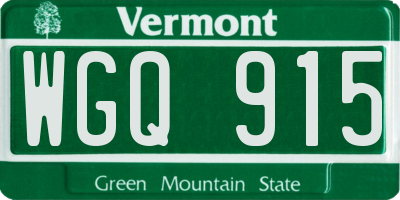 VT license plate WGQ915
