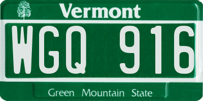 VT license plate WGQ916