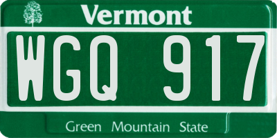 VT license plate WGQ917