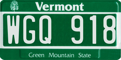 VT license plate WGQ918