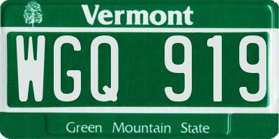 VT license plate WGQ919
